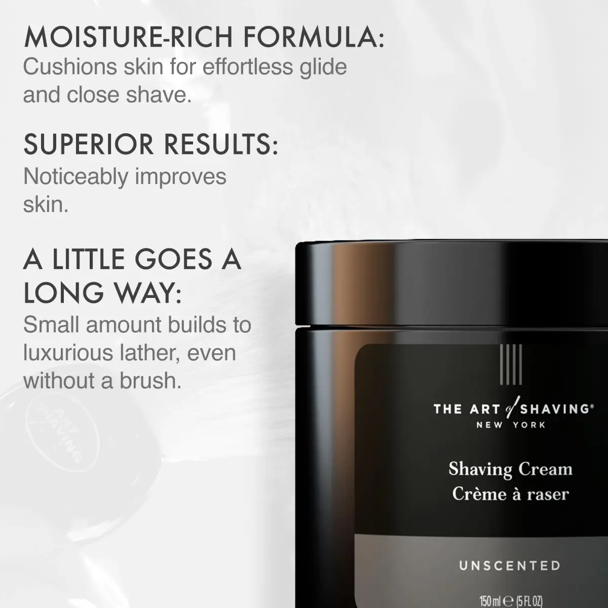 The Art of Shaving Unscented Shaving Cream for Men 296ml (10 Fl Oz) | Hypoallergenic & Clinically Tested for Sensitive Skin - view 2