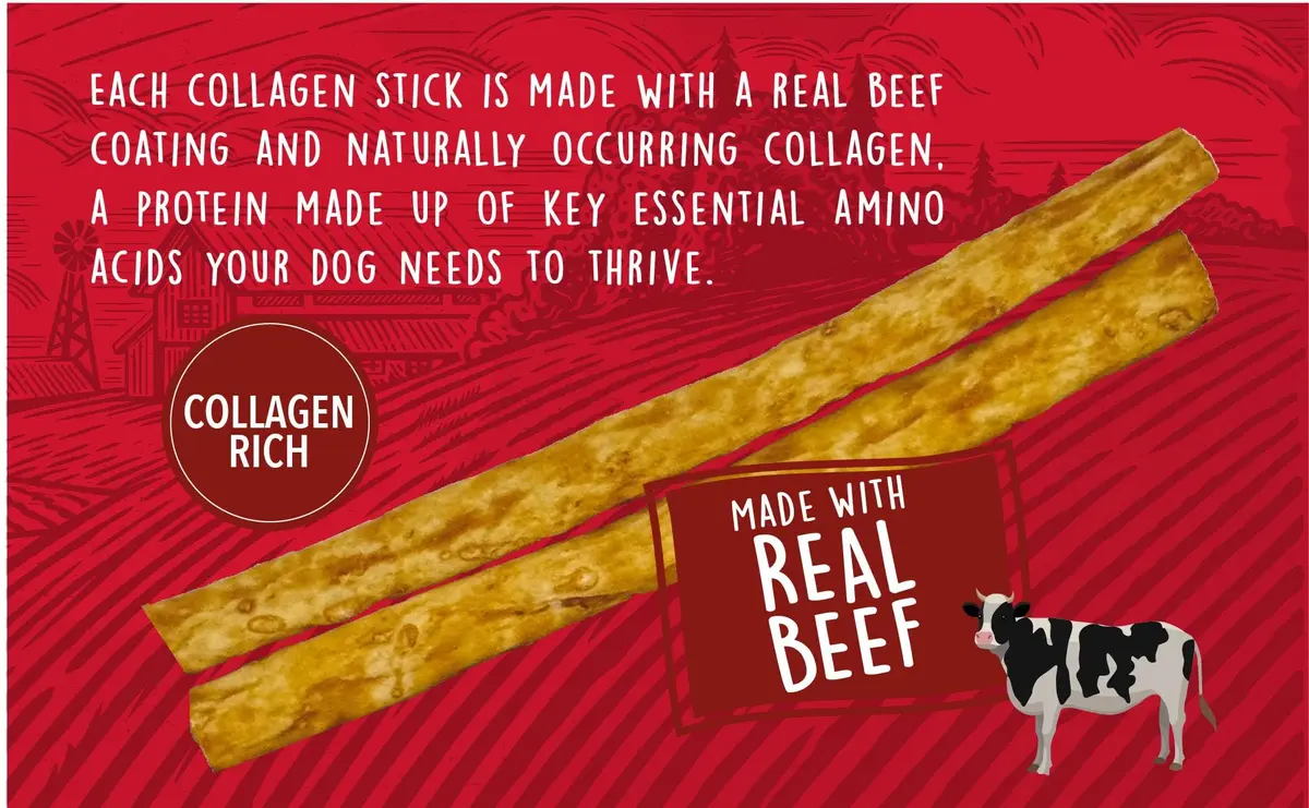 Rewardables Healthy Chewers Natural Collagen & Beef Sticks for Dogs | High Protein, Limited Ingredients, 100 Count (Pack of 2) - view 2