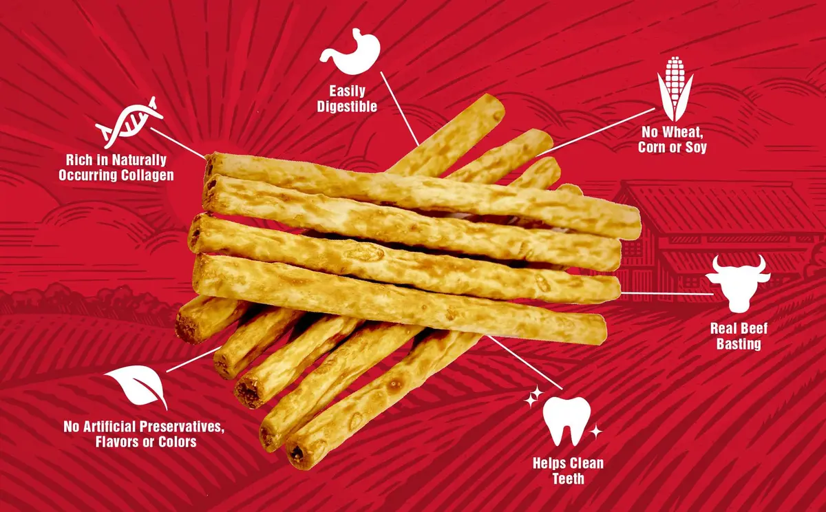 Rewardables Healthy Chewers Natural Collagen & Beef Sticks for Dogs | High Protein, Limited Ingredients, 100 Count (Pack of 2) - view 4