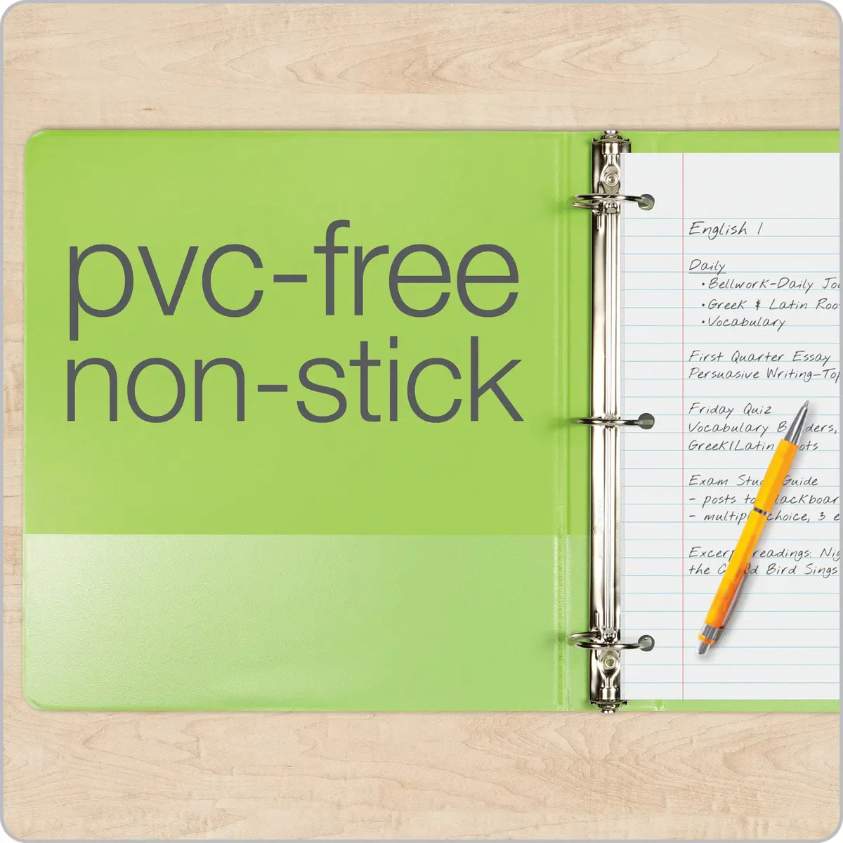Cardinal 3 Ring Binders, Round Rings, 1.5 Inch, 350 Sheet Capacity, Pack of 8 | ClearVue Presentation View, Non-Stick, Assorted Colors - view 4
