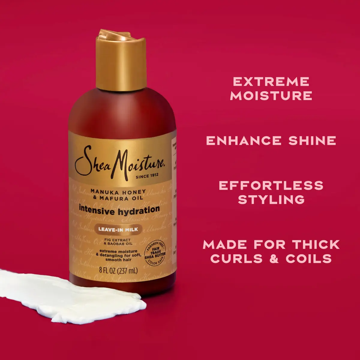 SheaMoisture Intensive Hydration Hair Milk Manuka Honey & Mafura Oil 16 fl oz (473ml) | For Dry, Brittle Hair - view 4