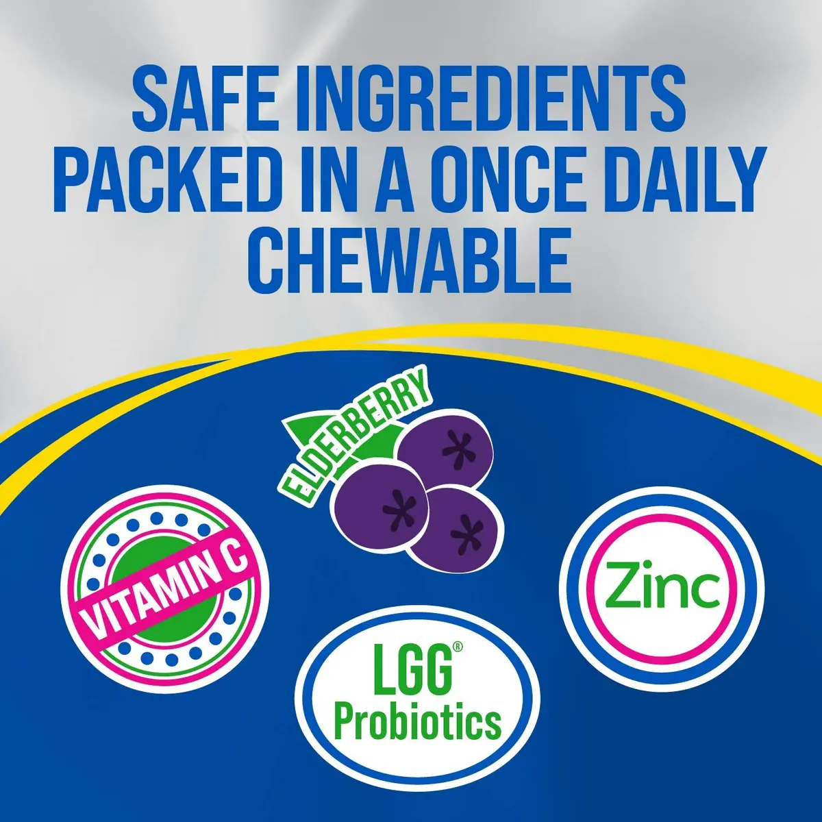 Culturelle Immune Defense Probiotic with Vitamin C, D & Elderberry Mixed Berry Chewables 120 Count (240g / 8.4 oz) | 4-in-1 Immune Support for Kids Ages 3+ - view 2