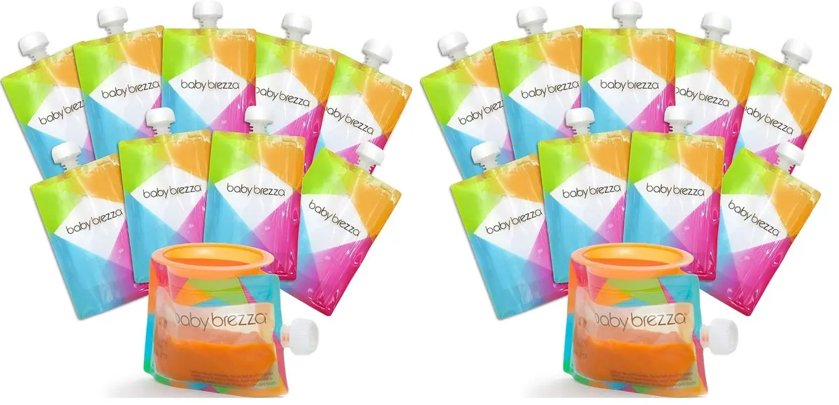 Baby Brezza Reusable Baby Food Storage Pouches 7oz (200ml) | Pack of 20, Freezer Safe, Leak-Proof - main product image