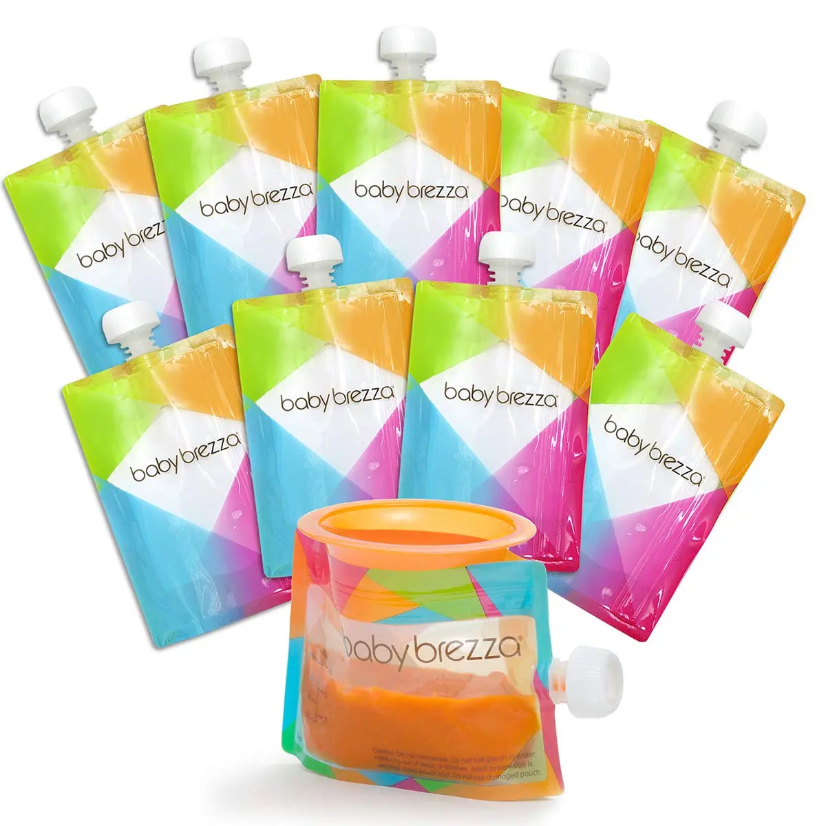 Baby Brezza Reusable Baby Food Storage Pouches 7oz (200ml) | Pack of 20, Freezer Safe, Leak-Proof - view 5