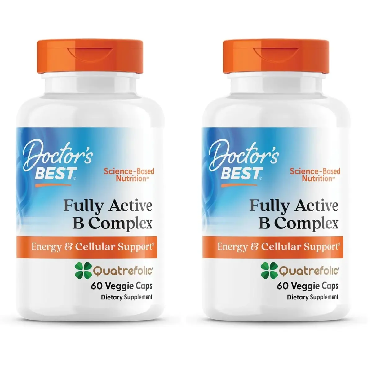 Doctor's BEST Fully Active B Complex Supplement 120 Count (Pack of 2) | Energy & Cellular Support with Methylated B12 & Folate - main product image