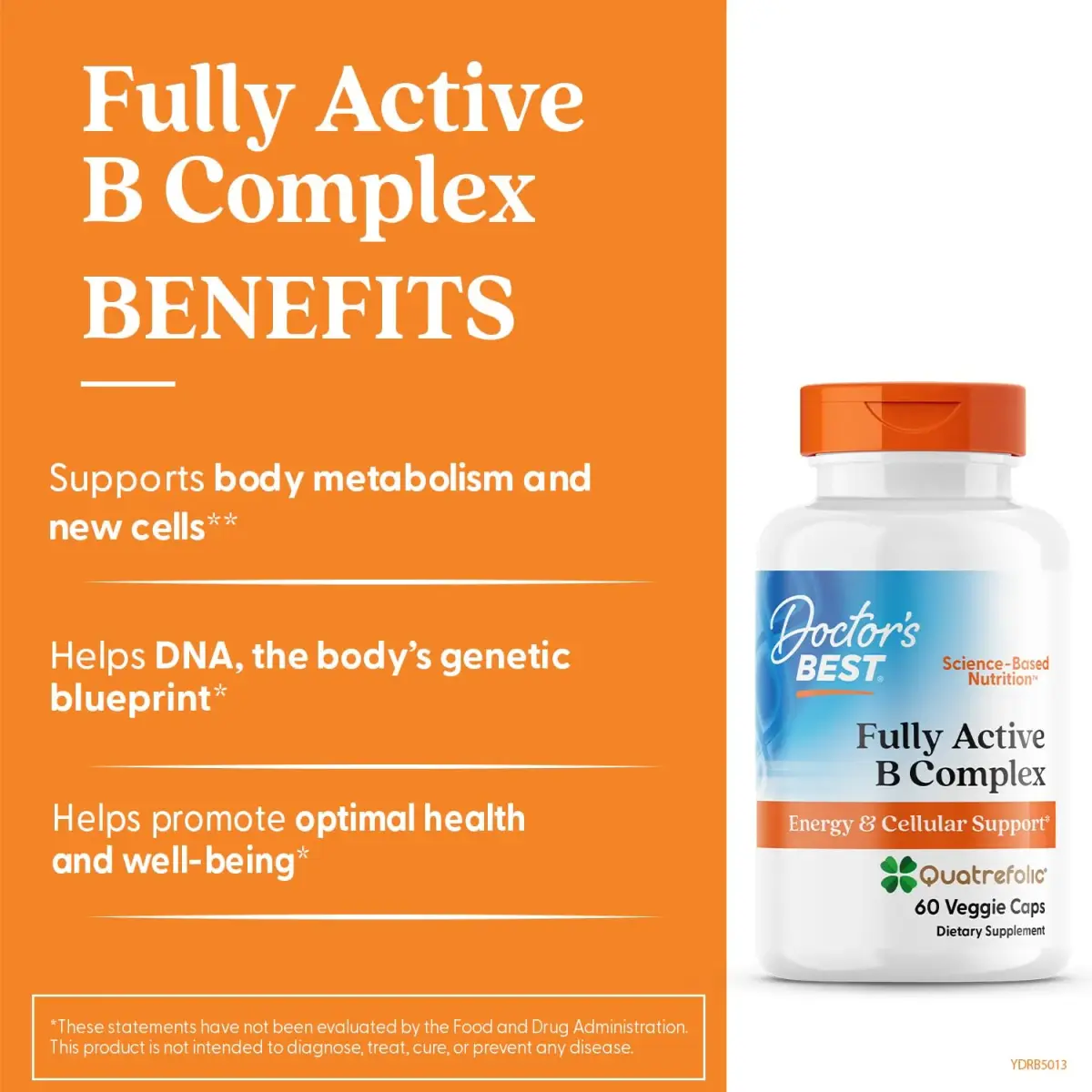 Doctor's BEST Fully Active B Complex Supplement 120 Count (Pack of 2) | Energy & Cellular Support with Methylated B12 & Folate - view 2