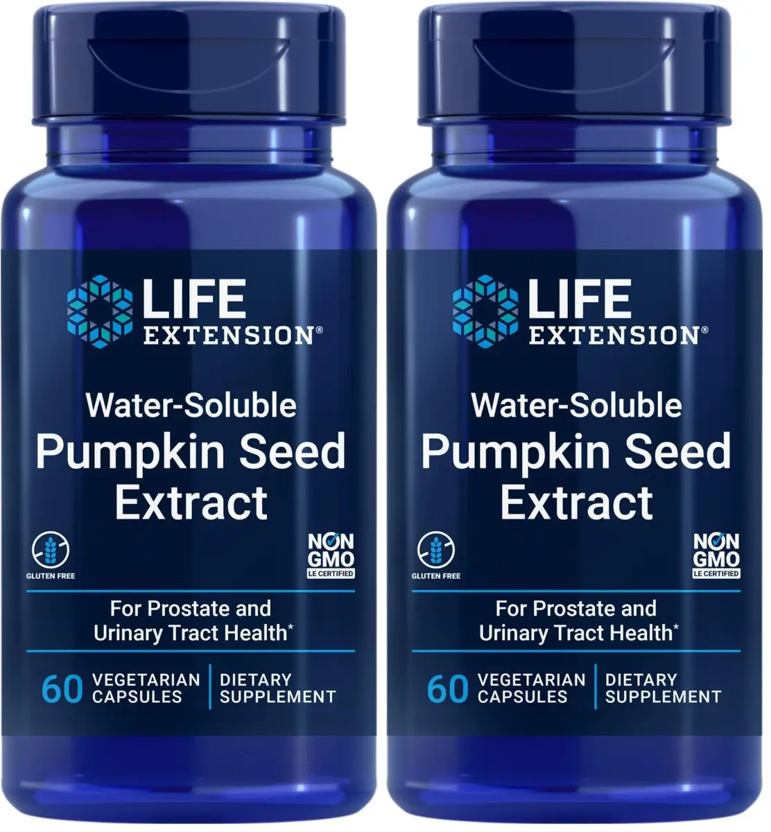 Life Extension Water-Soluble Pumpkin Seed Extract Capsules 120 Count (Pack of 2) | Supports Prostate & Urinary Tract Health - main product image