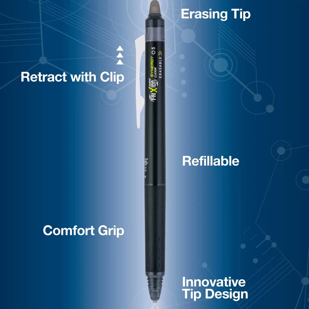 PILOT FriXion Synergy Clicker Erasable Gel Ink Pens, Extra Fine Point, 0.5mm, Assorted Ink Colors, 20 Count (Pack of 2) - view 3