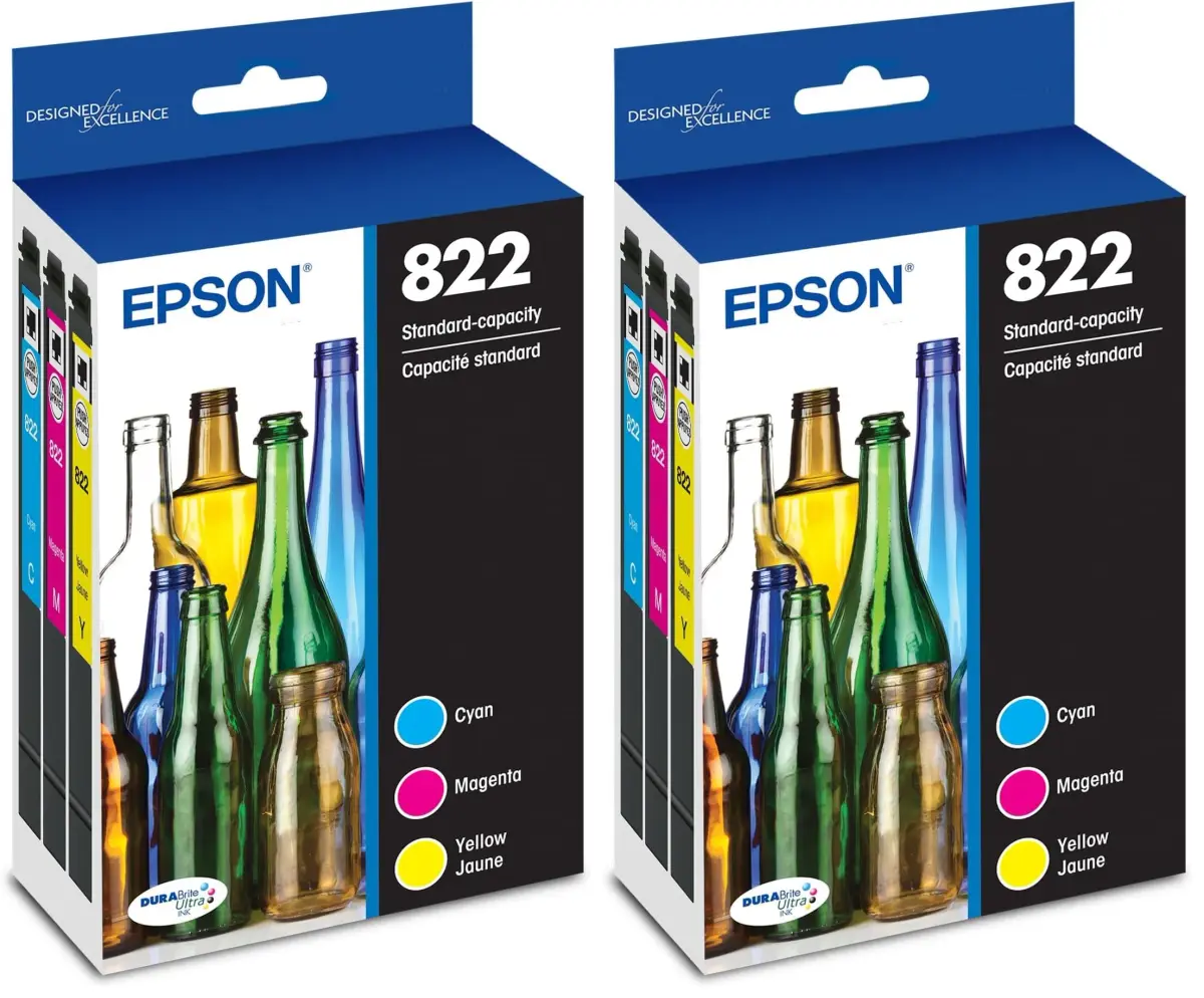 Epson 822 DURABrite Ultra Ink Standard Capacity Color Cartridge Combo Pack (2-Pack) | Pigment Ink for Sharp Text & Brilliant Colors - main product image