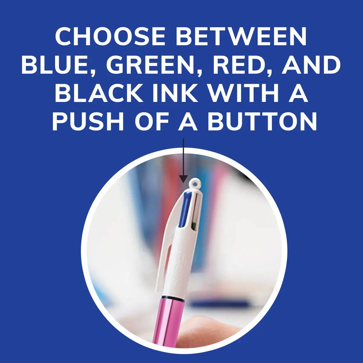 BIC 4 Color Shine Retractable Ballpoint Pen | 1.0 mm Point, Assorted Ink, Pack of 6 - view 5