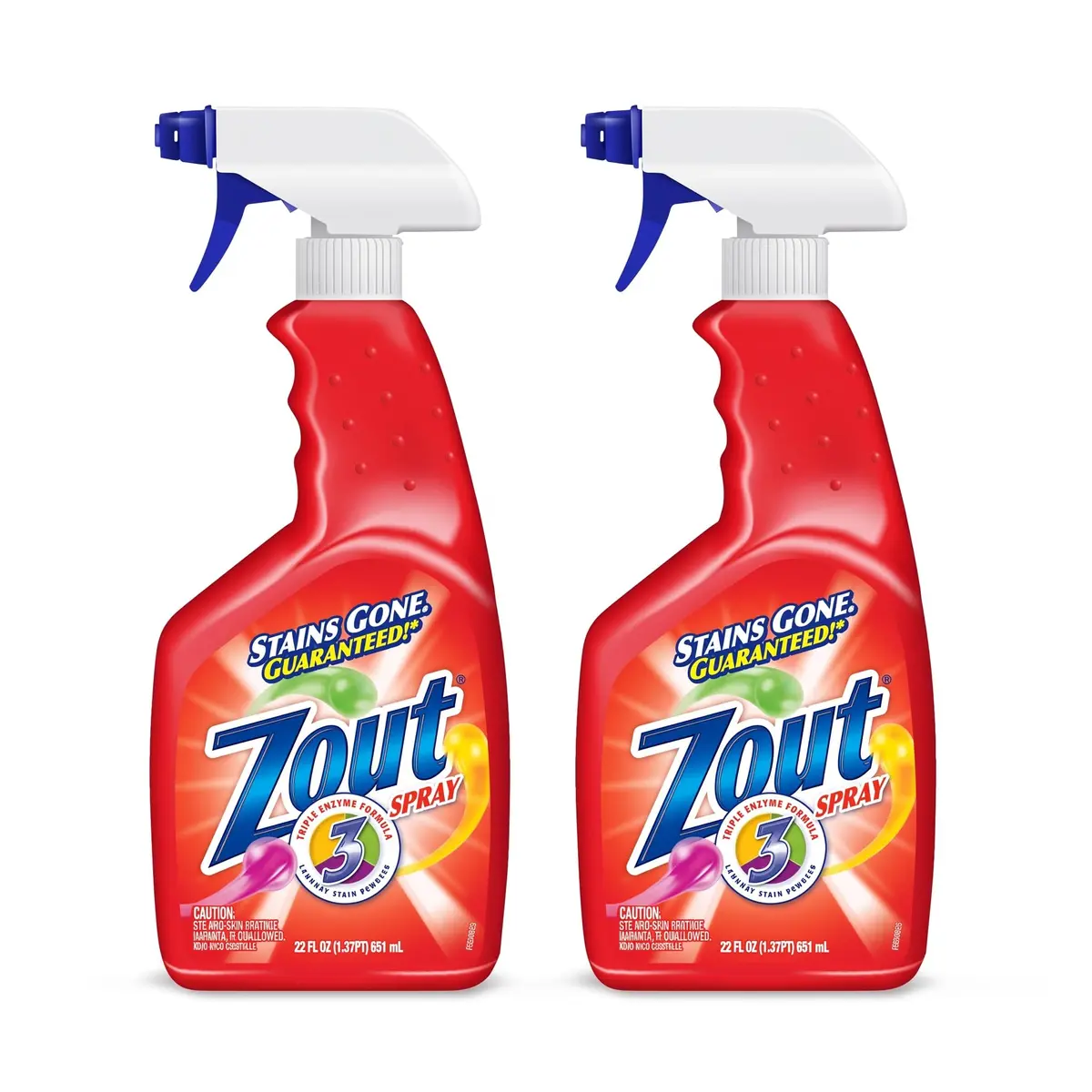 Zout Laundry Stain Remover Spray 22 Fl Oz (Pack of 4) | Triple Enzyme Formula for Toughest Stains - main product image