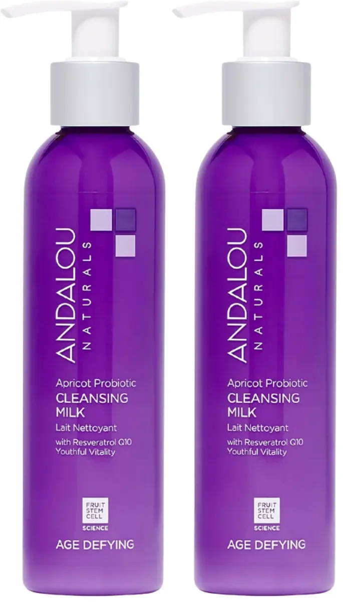 Andalou Naturals Apricot Probiotic Cleansing Milk 356ml (12 fl oz) | Gentle Daily Hydrating Face Cleanser For Dry, Dehydrated Skin - main product image