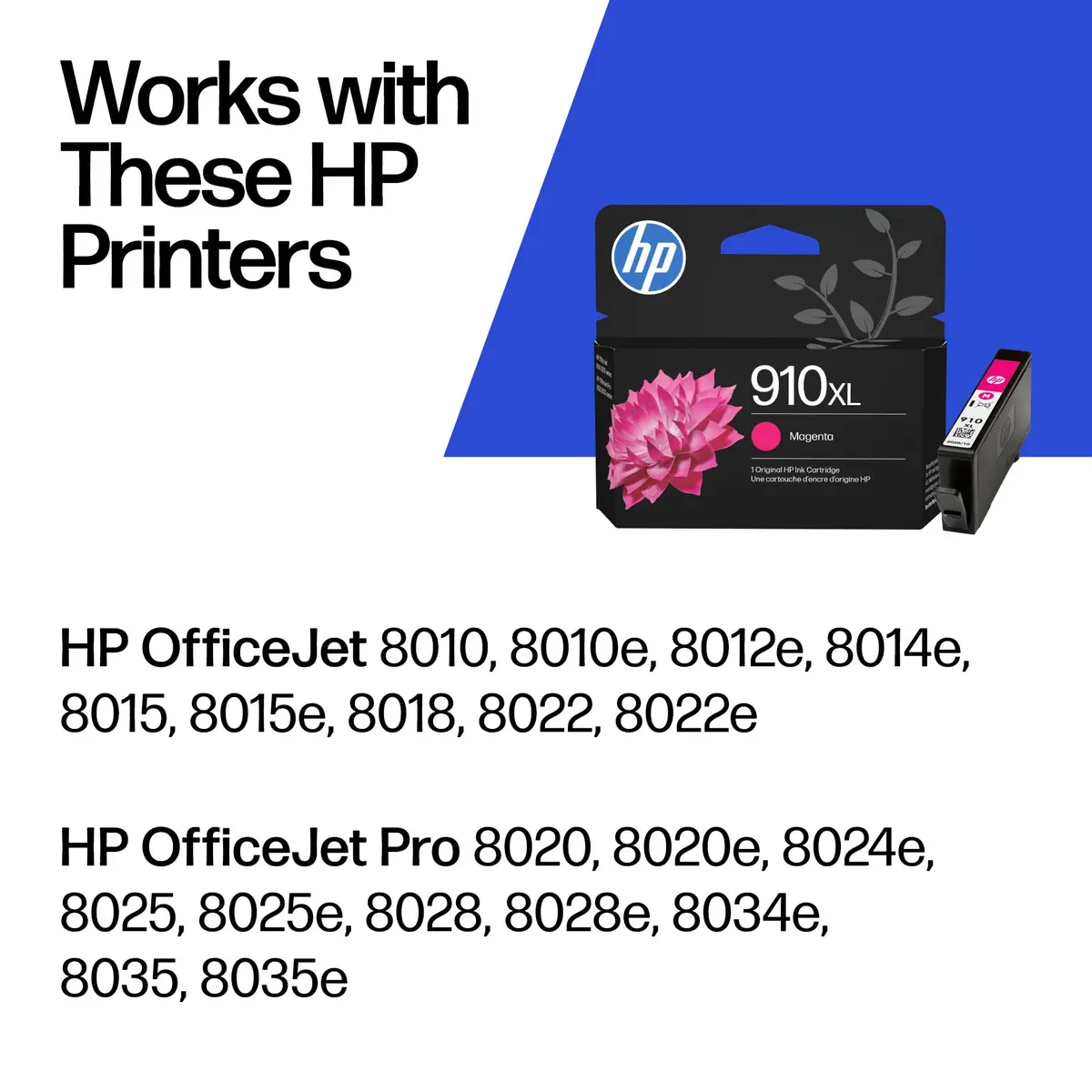 HP 910XL Magenta High-Yield Ink Cartridge 2-Pack | Fade-Resistant Documents & Brilliant Images - view 2