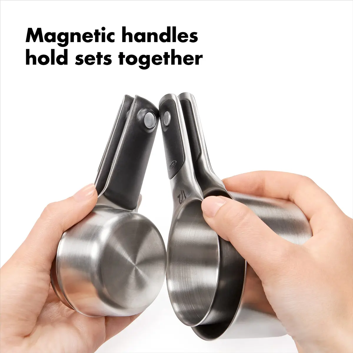 OXO Good Grips Stainless Steel Measuring Cups and Spoons Set (2-Pack, 8-Piece Each) | Magnetic Handles for Easy Storage & Leveling Accuracy - view 4