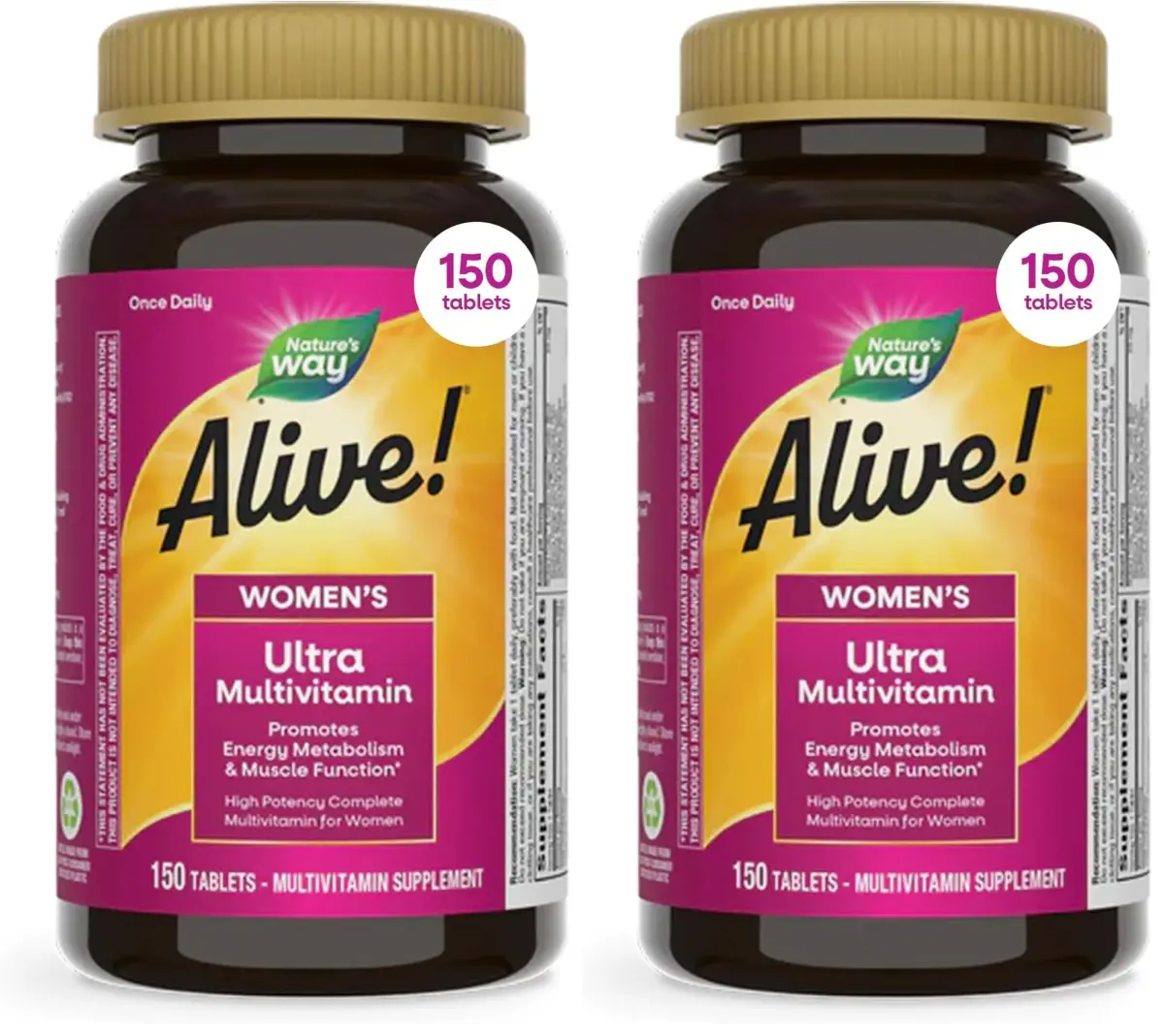Nature's Way Alive! Women's Daily Ultra Multivitamin 300 Tablets (150 Count Pack of 2) | High Potency Formula for Energy Metabolism & Muscle Function - main product image