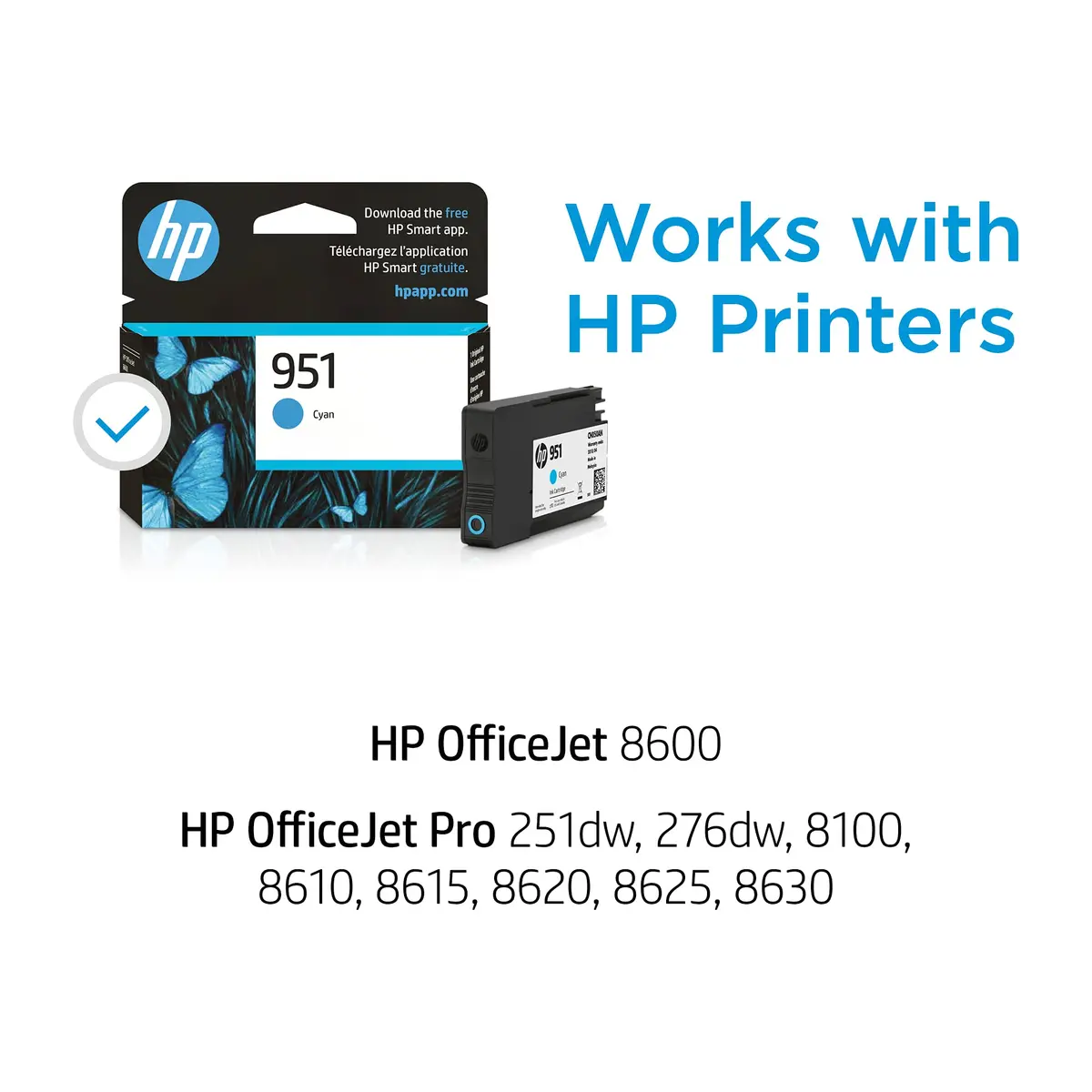 HP 951 Cyan Ink Cartridge 2 Pack | Fade-Resistant Documents & Brilliant Images - view 2