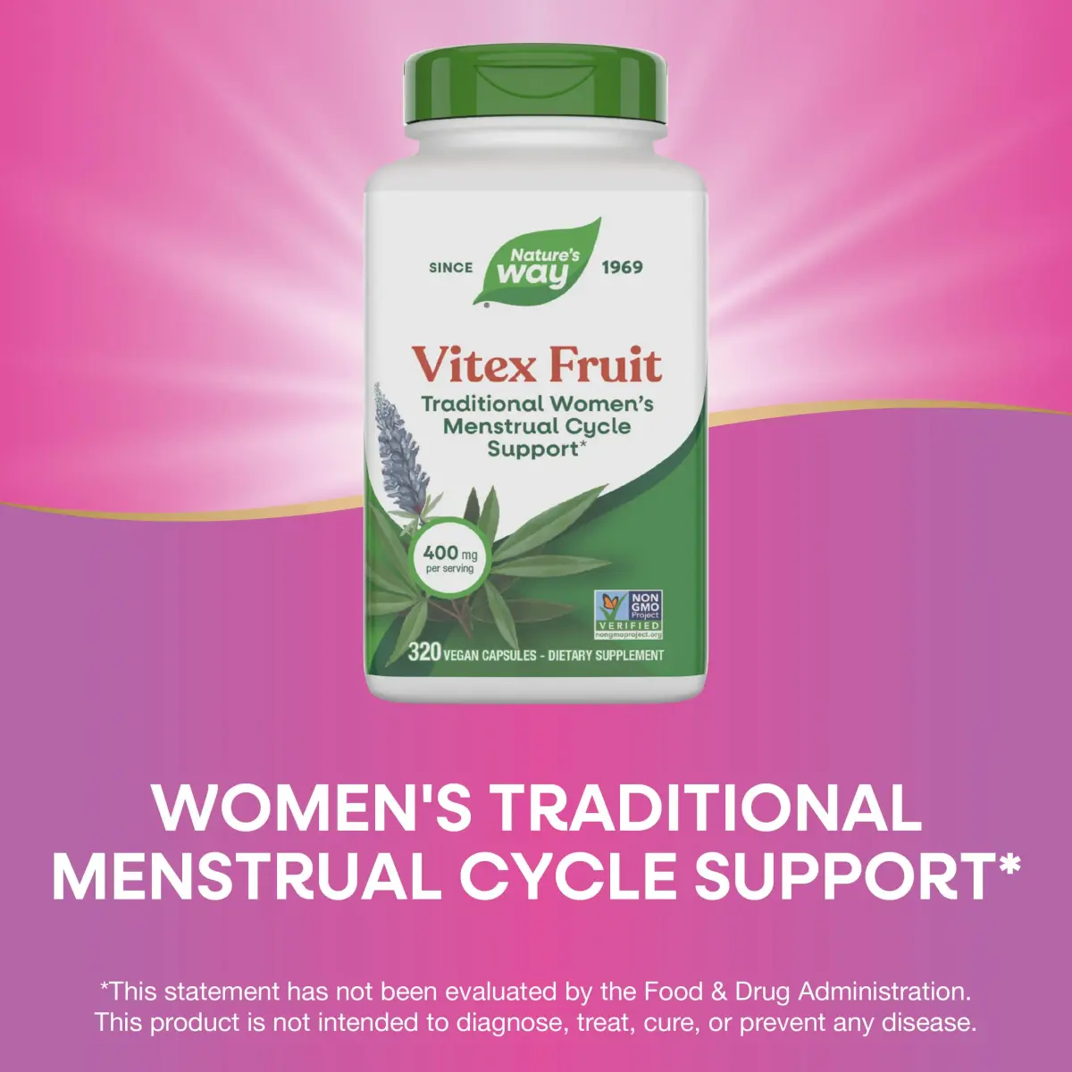 Nature's Way Vitex Fruit Capsules | 640 Count (320 Capsules x 2) Vegan Herbal Supplement - view 4