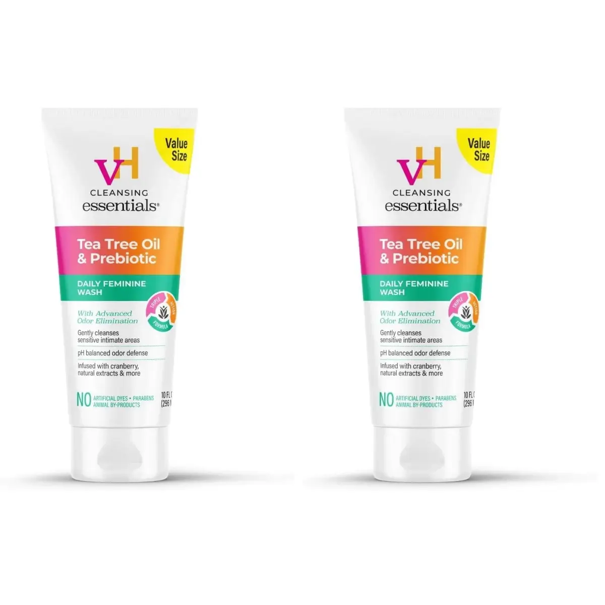 vH essentials Daily Feminine Wash 20 Fl Oz (600ml) | pH Balancing with Tea Tree Oil & Prebiotics - main product image