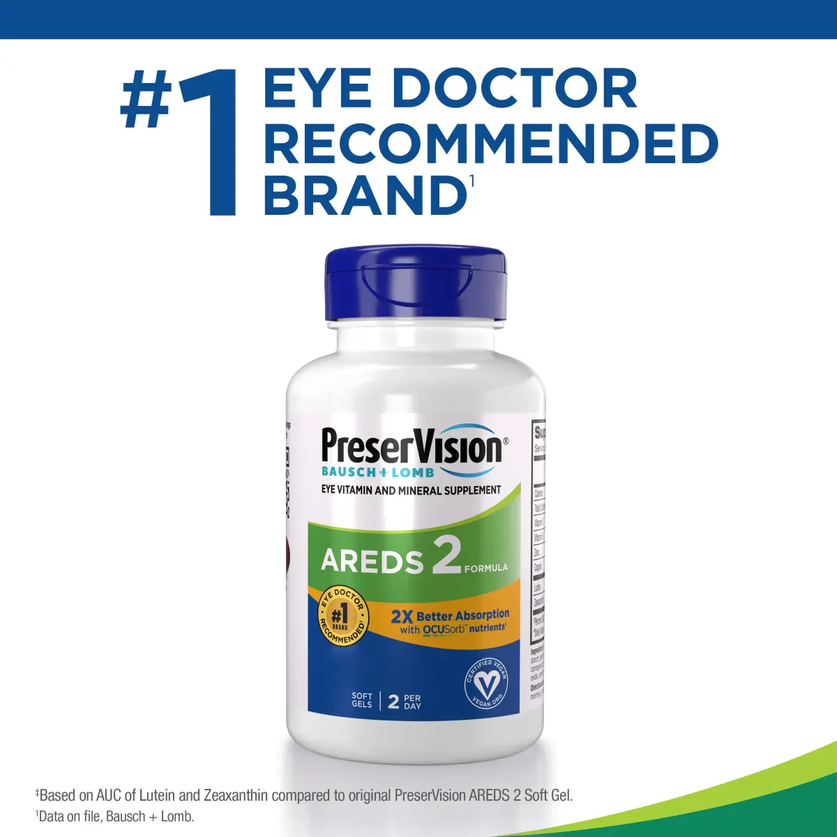 PreserVision AREDS 2 Vegan Soft Gels Eye Vitamin & Mineral Supplement 240 Count (Pack of 2) | Clinically Proven Eye Health Formula - view 3