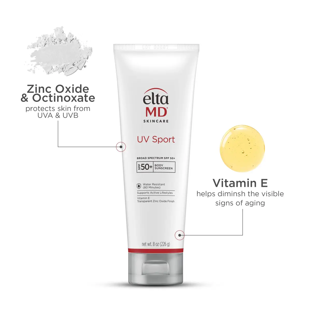 EltaMD UV Sport Sunscreen Lotion SPF 50 Body Sunscreen 473ml (16 Fl Oz) | Water and Sweat Resistant - view 4