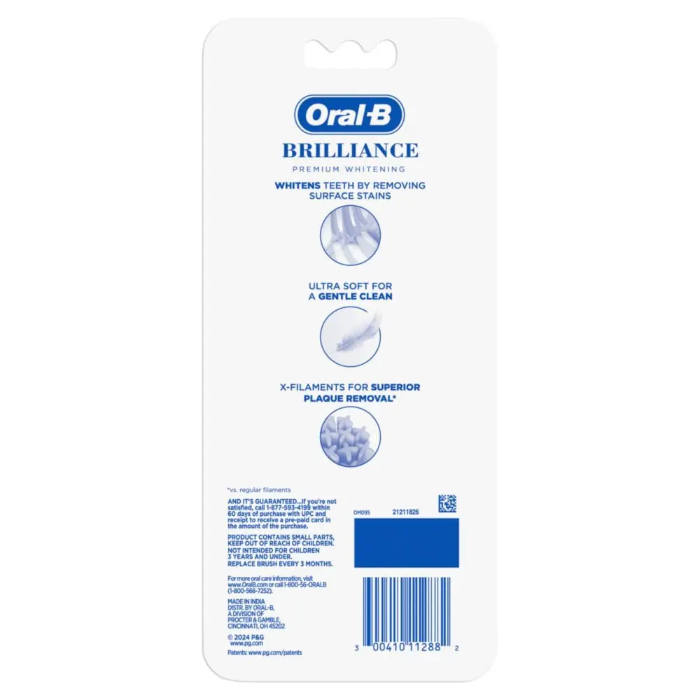 Oral-B 3D White Brilliance Toothbrushes Extra Soft Pack of 8 | Tough on Plaque, Gentle on Gums, Whitening - view 6