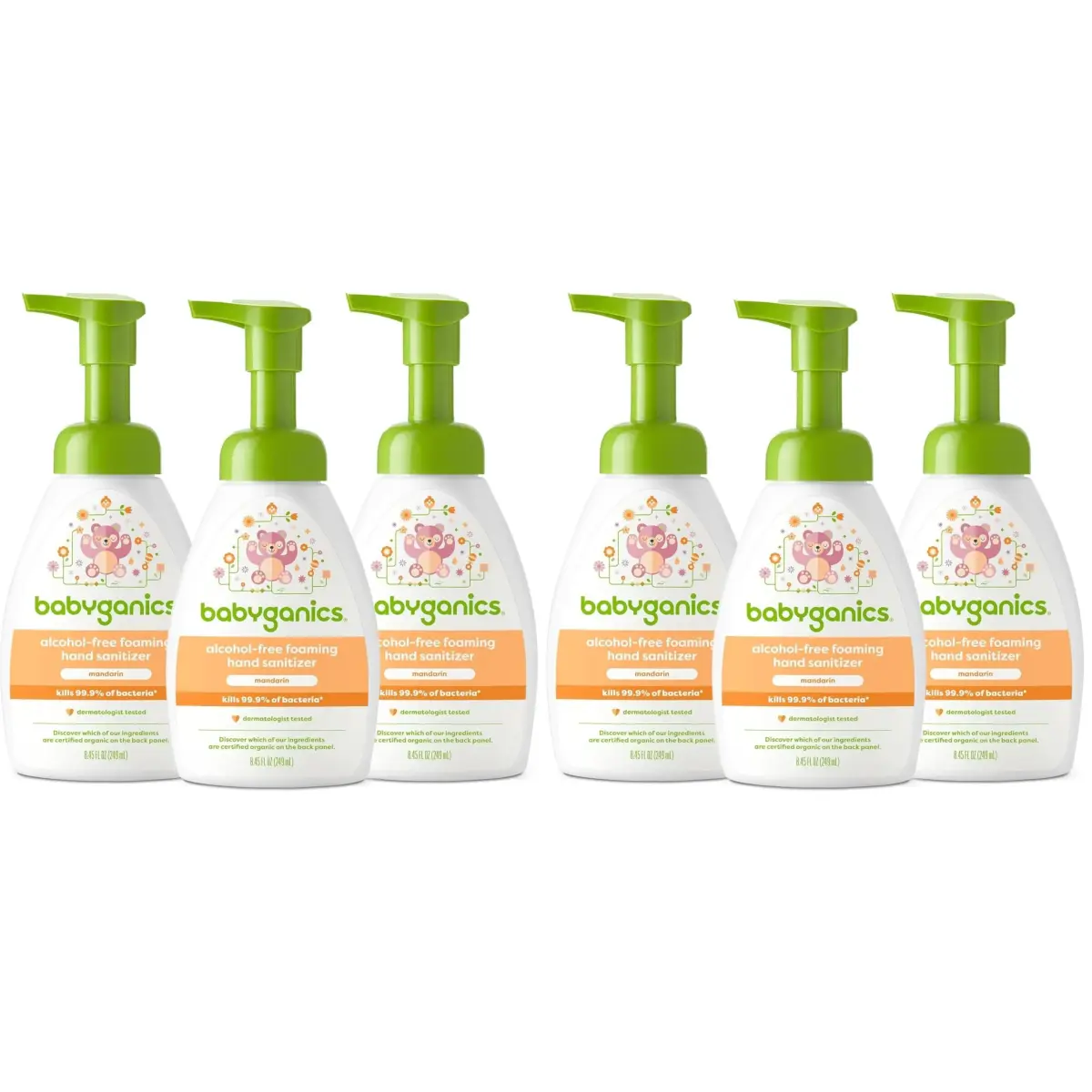 Babyganics Alcohol-Free Foaming Hand Sanitizer Mandarin 250ml (8.45 Fl Oz) | Kills 99.9% Bacteria - main product image