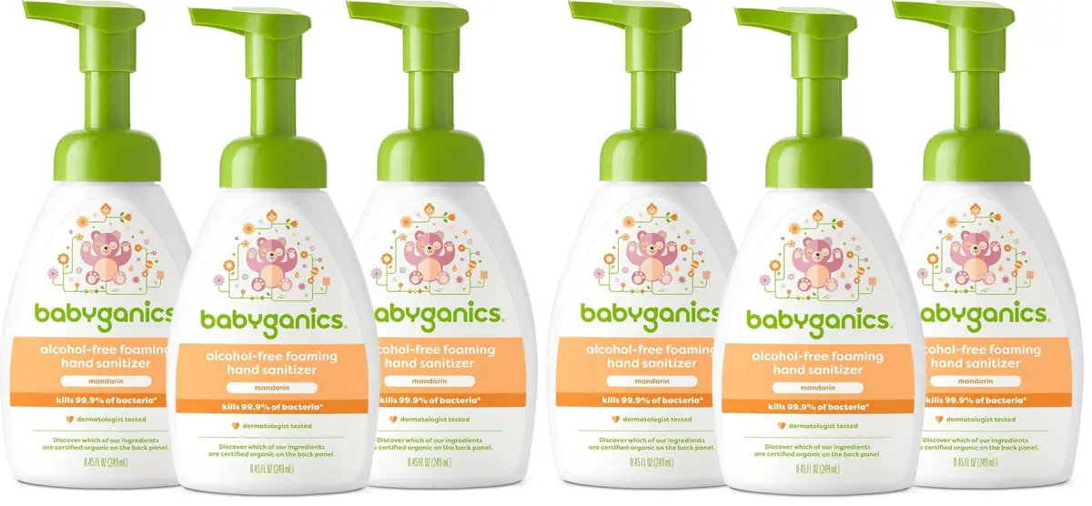 Babyganics Alcohol-Free Foaming Hand Sanitizer Mandarin 250ml (8.45 Fl Oz) | Kills 99.9% Bacteria - main product image