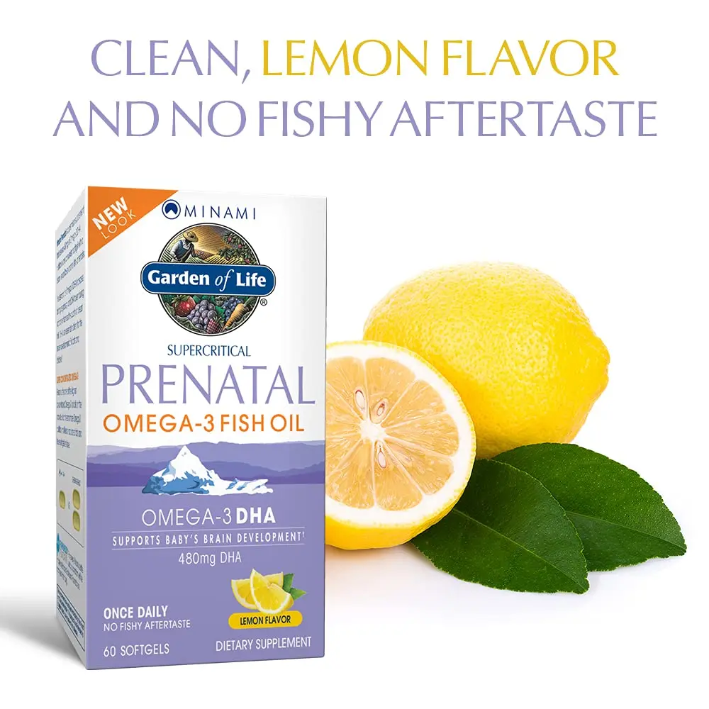 Garden of Life Prenatal DHA Omega 3 Fish Oil Supplement - Lemon, 120 Softgels (Pack of 2) | Supports Baby's Brain Development & Maternal Health - view 3