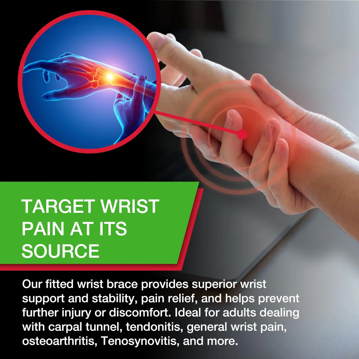 MUELLER Green Fitted Wrist Brace,Left,LG/XL (Pack of 2) | Support for Carpal Tunnel & Arthritis - view 6