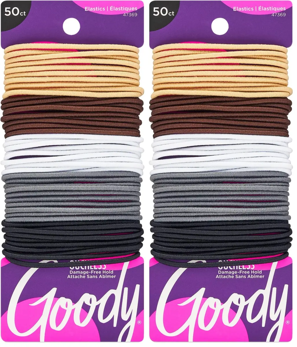 Goody Ouchless Elastic Hair Ties (100 Count, Assorted Neutrals) | Pain-Free Hair Accessories for Fine to Medium Hair - main product image