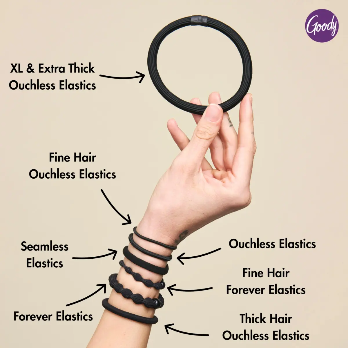 Goody Ouchless Elastic Hair Ties (100 Count, Assorted Neutrals) | Pain-Free Hair Accessories for Fine to Medium Hair - view 5