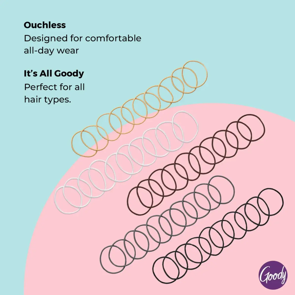 Goody Ouchless Elastic Hair Ties (100 Count, Assorted Neutrals) | Pain-Free Hair Accessories for Fine to Medium Hair - view 3