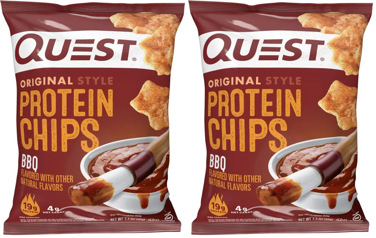 Quest Nutrition BBQ Protein Chips 19g Protein, 4g Net Carb, Gluten Free, 1.1 oz (Pack of 24) | Baked Protein Snack - main product image