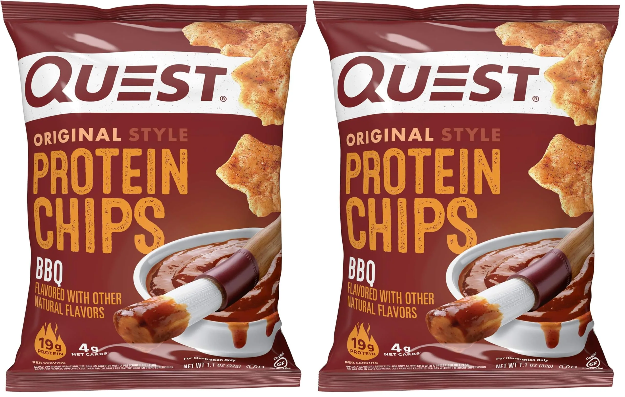 Quest BBQ Original Style Protein Chips Pack of 24 | 19g Protein Per Bag - main product image