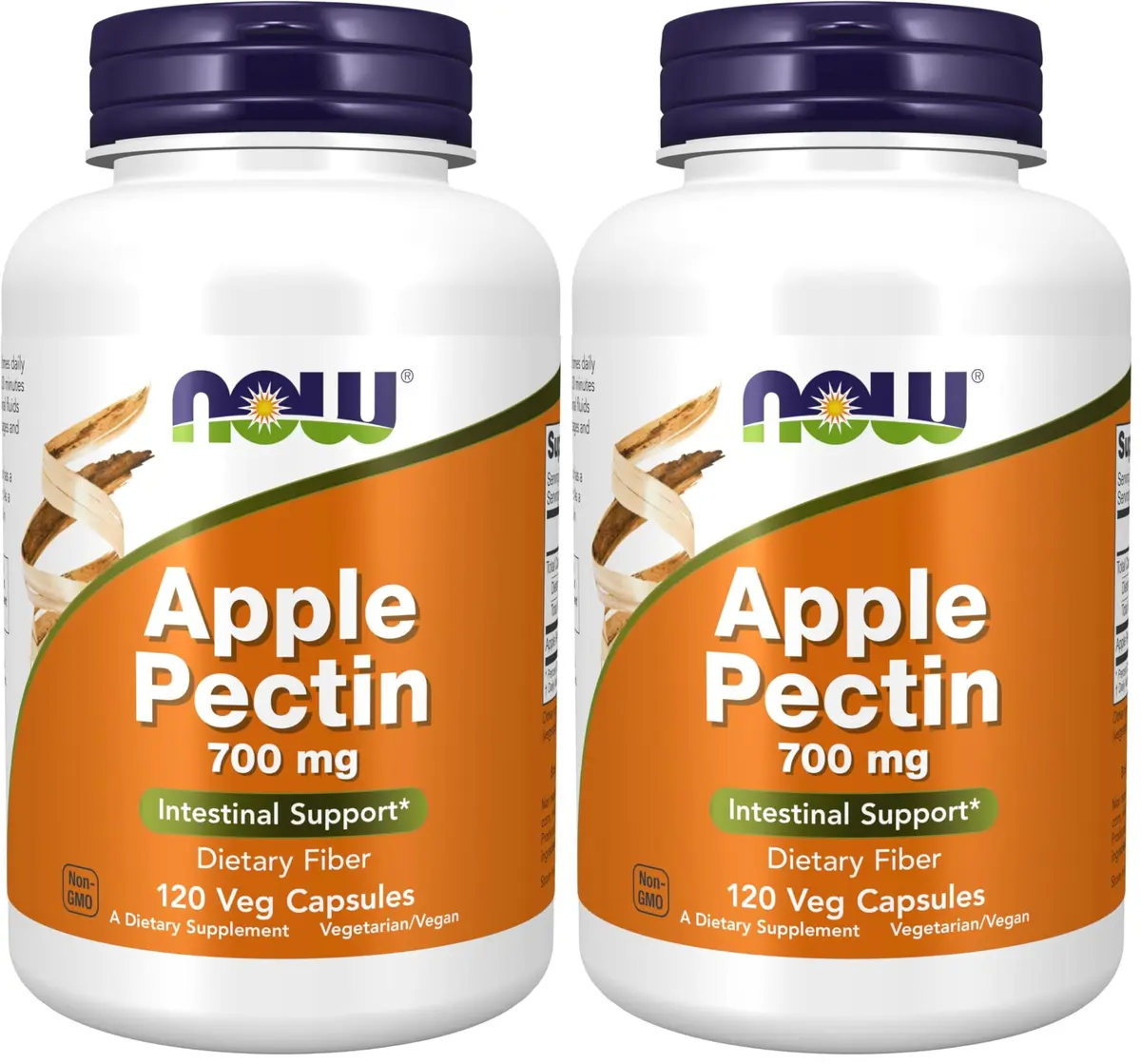 NOW Foods Apple Pectin 700 mg Veg Capsules (240 Count / 120 Count Pack of 2) | Intestinal Support with Dietary Fiber - main product image