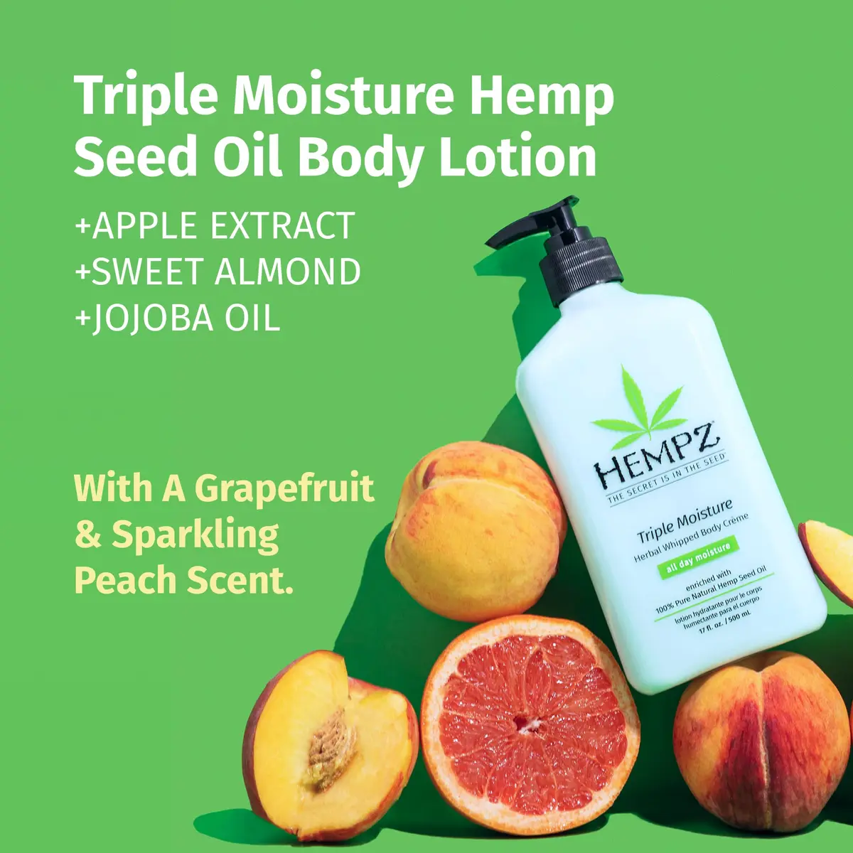 Hempz Triple Moisture Body Moisturizer with Vitamin C & Hemp Seed Oil, 1 L (34 Fl Oz) | Pack of 2 - view 2