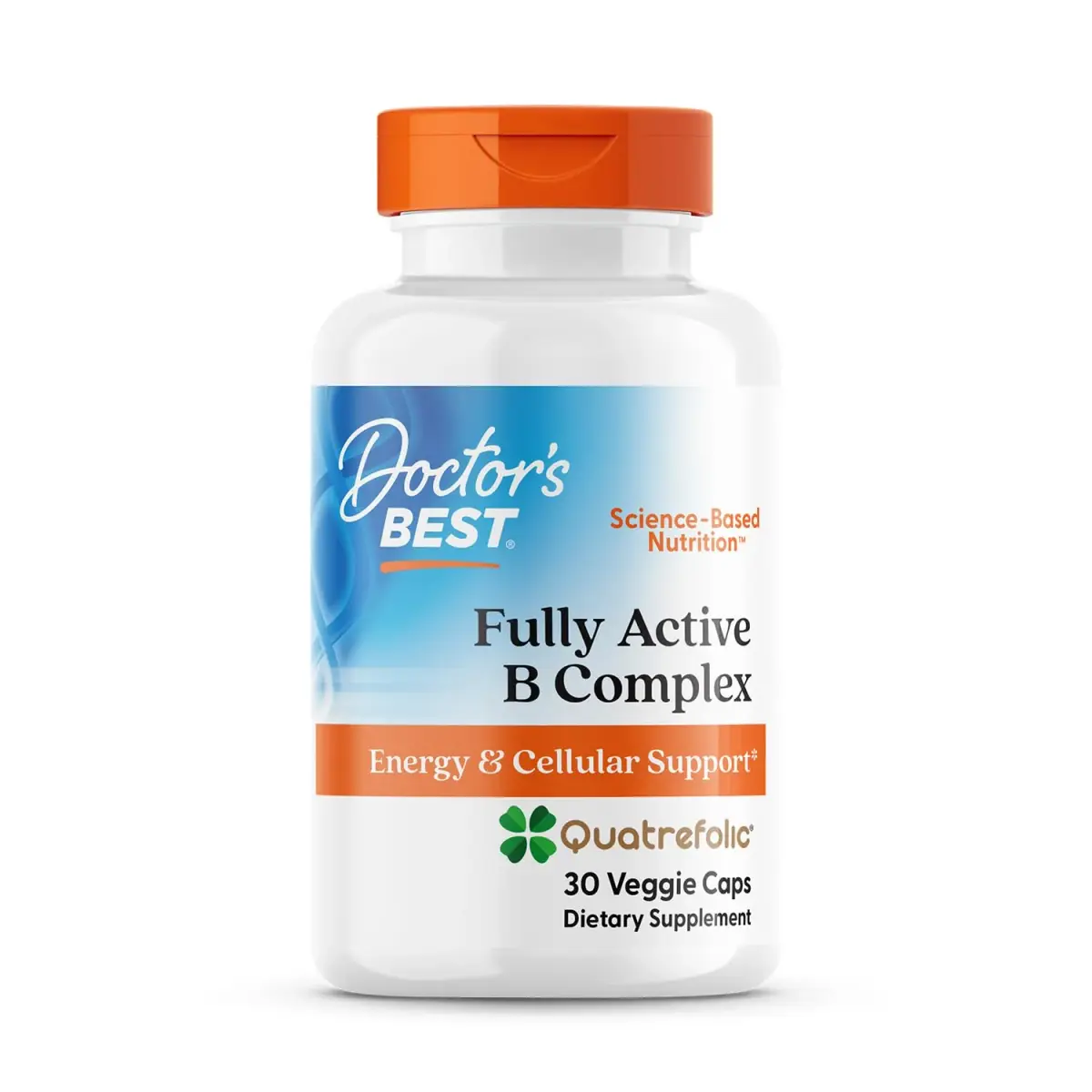 Doctor's BEST Fully Active Vitamin B Complex Supplement 60 Veggie Capsules | Energy & Cellular Support - main product image