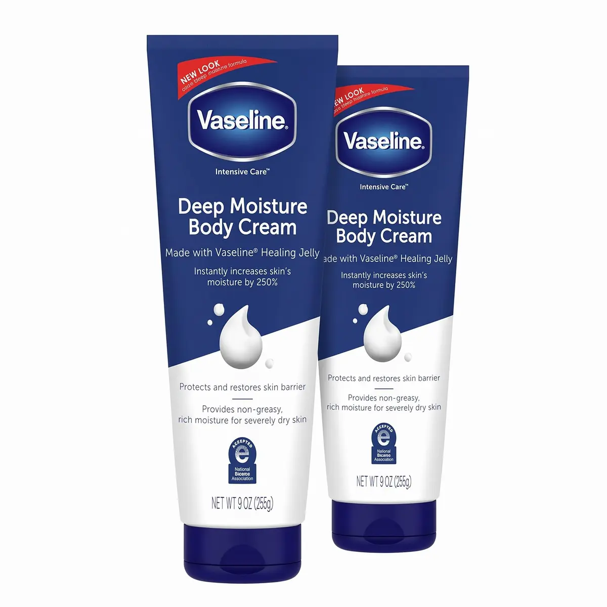 Vaseline Intensive Care Body Cream Deep Moisture 9 oz (Pack of 8) | Deep Hydrating, Healing Petroleum Jelly & Vitamin E - main product image