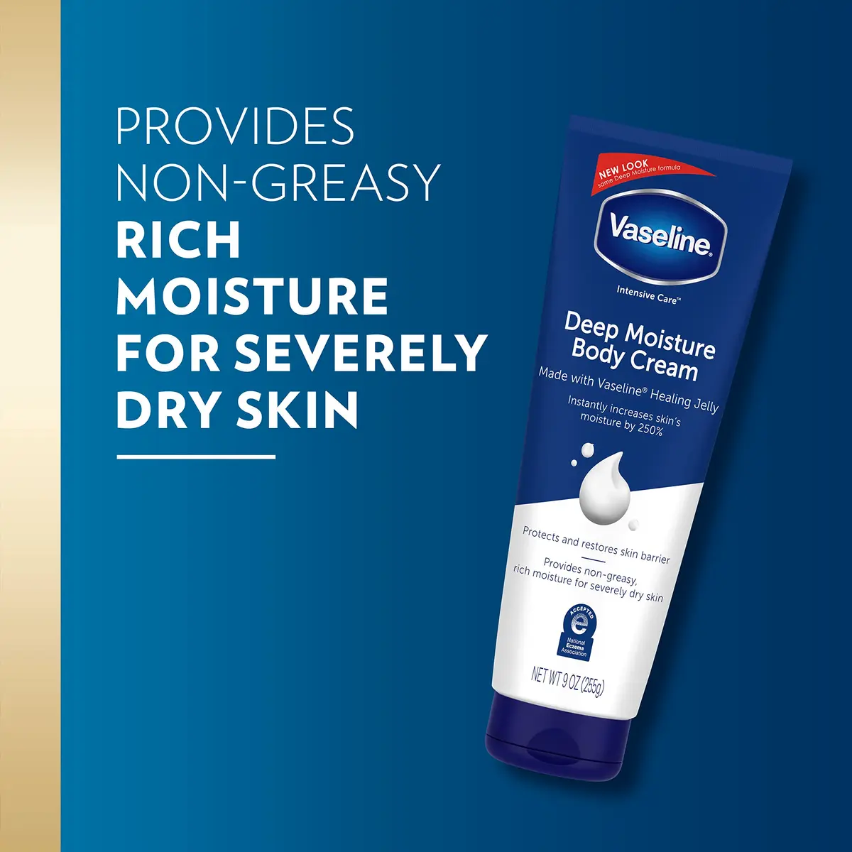 Vaseline Intensive Care Body Cream Deep Moisture 9 oz (Pack of 8) | Deep Hydrating, Healing Petroleum Jelly & Vitamin E - view 3