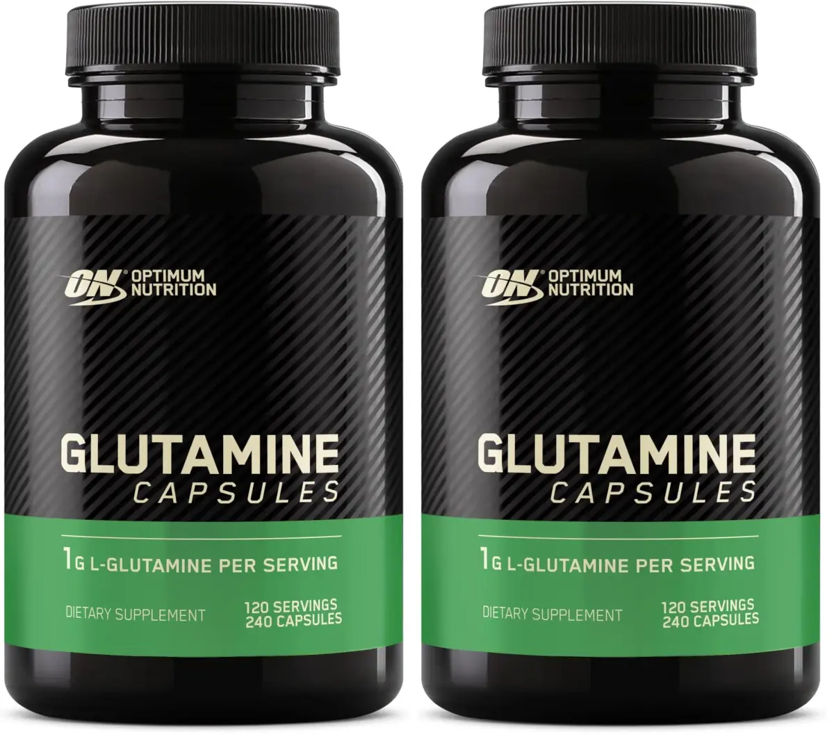 Optimum Nutrition L-Glutamine Muscle Recovery Capsules 1000mg 240 Count (Pack of 2) | High Protein Nutritional Supplement - main product image