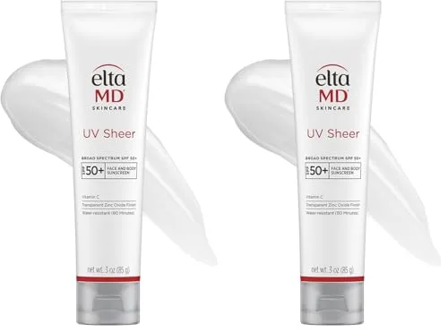 EltaMD UV Sheer SPF 50+ Sunscreen 2x3oz Tube | Oil-Free Face & Body Protection - main product image