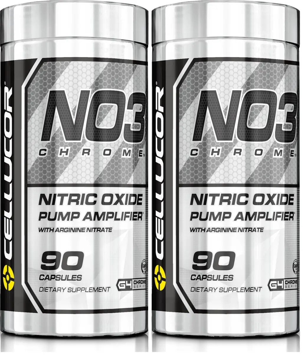 Cellucor NO3 Chrome Nitric Oxide Supplements with Arginine Nitrate & Nitrosigine, 180 Capsules (Pack of 2) | Stimulant-Free Muscle Pump & Blood Flow Support - main product image
