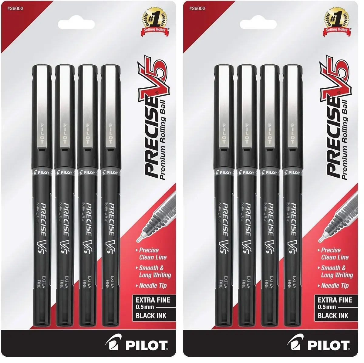 Pilot Precise V5 Liquid Ink Rollerball Pen 0.5 mm Extra Fine Point | Black Ink for Precise Writing - main product image