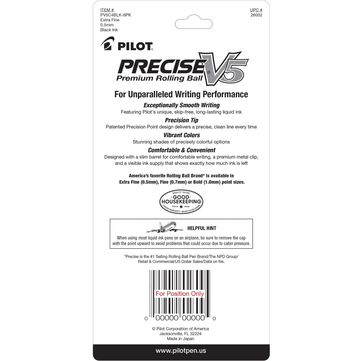 Pilot Precise V5 Liquid Ink Rollerball Pen 0.5 mm Extra Fine Point | Black Ink for Precise Writing - view 2