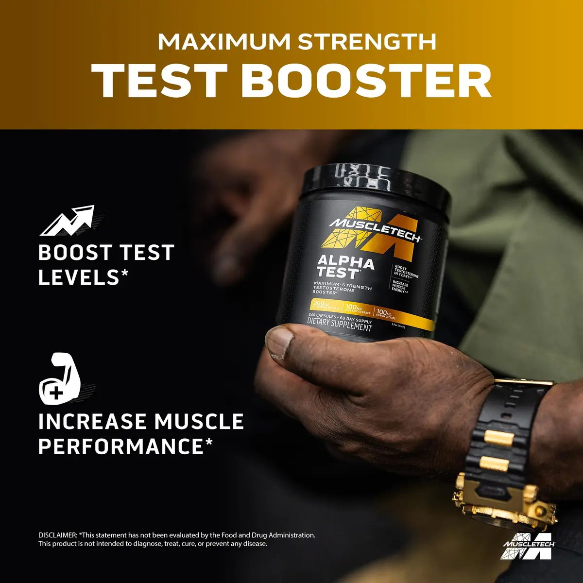 MuscleTech Testosterone Booster for Men, 240 Capsules | Supports Muscle Growth & Energy - view 2