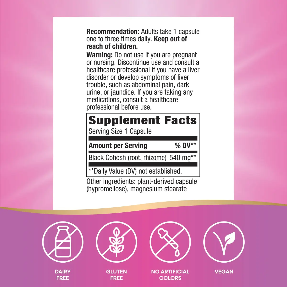 Nature's Way Black Cohosh Root Herbal Supplement 360 Capsules (180 Count x 2) | Traditional Women's Health Support - view 5