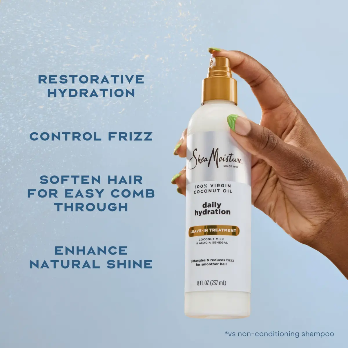 SheaMoisture 100% Virgin Coconut Oil Leave-In Conditioner 473ml (16 Fl Oz) | Hydrates & Controls Frizz - view 5