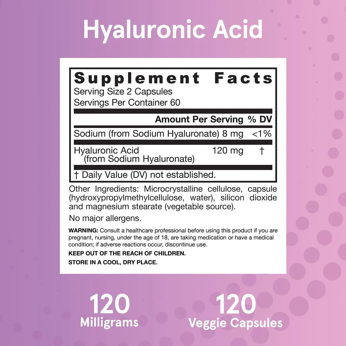 Jarrow Formulas Hyaluronic Acid 120 mg Veggie Capsules (240 Count, 120 mg per serving) | Skin Health Support - view 6