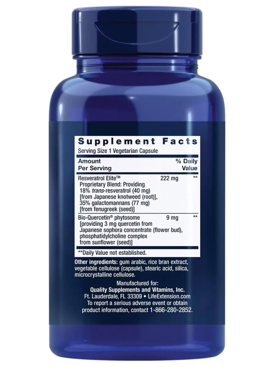 Life Extension Optimized Resveratrol Elite 60 Capsules | Supports Healthy Aging & Heart Health - view 2