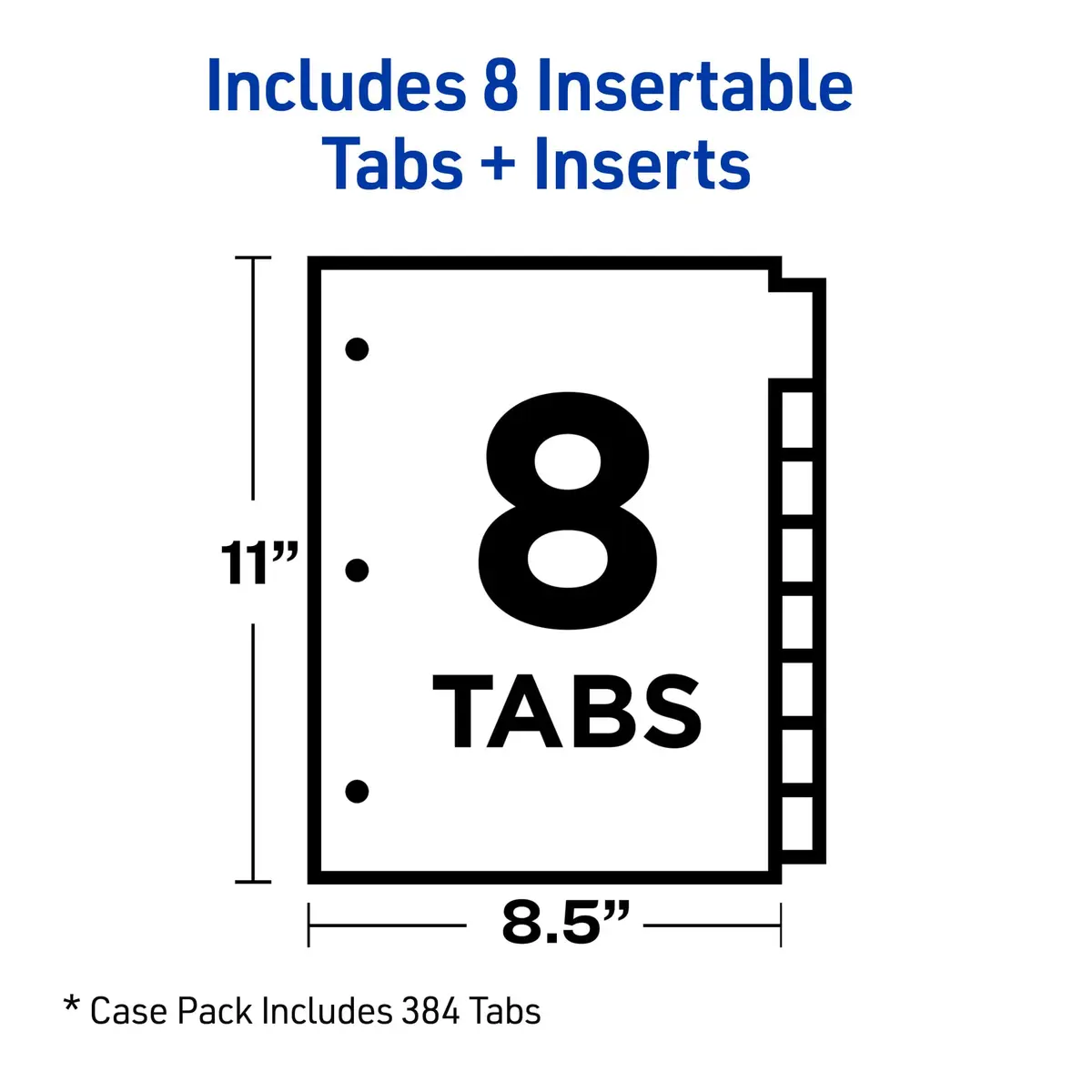 Avery Insertable Big Tab Binder Dividers, 16 Tabs (8 per set x 2 packs) | Multicolor, Gold-Reinforced Holes - view 5